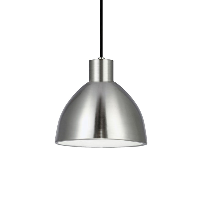 Kuzco Chroma 9in 1-Light LED Pendant | Modern Brushed Nickel and White Acrylic Diffuser | Kitchen Island & Dining Room | Model PD1709-BN