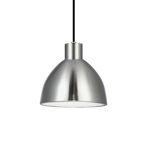 Kuzco Chroma 9in 1-Light LED Pendant | Modern Brushed Nickel and White Acrylic Diffuser | Kitchen Island & Dining Room | Model PD1709-BN