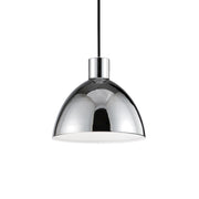 Kuzco Chroma 9in 1-Light LED Pendant | Chrome and White Acrylic Diffuser | Kitchen Island & Dining Room | 800lm 3000K 90CRI Dimmable | Model PD1709-CH