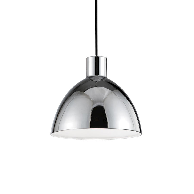 Kuzco Chroma 9in 1-Light LED Pendant | Chrome and White Acrylic Diffuser | Kitchen Island & Dining Room | 800lm 3000K 90CRI Dimmable | Model PD1709-CH