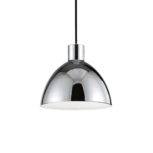 Kuzco Chroma 9in 1-Light LED Pendant | Chrome and White Acrylic Diffuser | Kitchen Island & Dining Room | 800lm 3000K 90CRI Dimmable | Model PD1709-CH