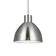 Kuzco Chroma 12in 1-Light Pendant | Modern Brushed Nickel and White Acrylic Diffuser | Kitchen Island & Dining Room | Model PD1712-BN