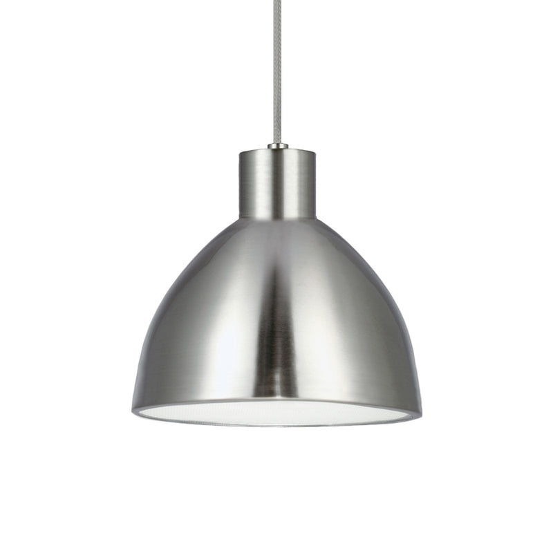 Kuzco Chroma 12in 1-Light Pendant | Modern Brushed Nickel and White Acrylic Diffuser | Kitchen Island & Dining Room | Model PD1712-BN