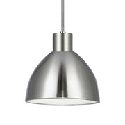 Kuzco Chroma 12in 1-Light Pendant | Modern Brushed Nickel and White Acrylic Diffuser | Kitchen Island & Dining Room | Model PD1712-BN