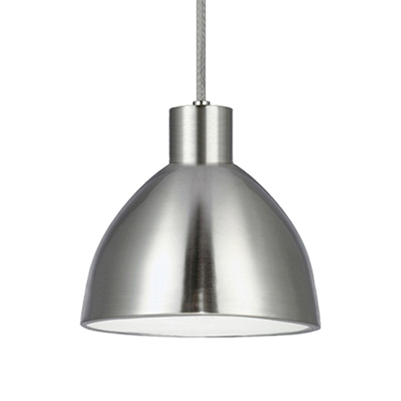 Kuzco Chroma 12in 1-Light Pendant | Modern Brushed Nickel and White Acrylic Diffuser | Kitchen Island & Dining Room | Model PD1712-BN