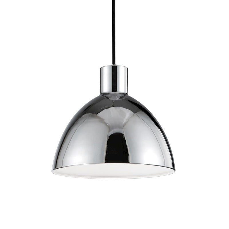 Kuzco Chroma 12in LED Pendant | Modern Chrome and White Acrylic Diffuser | Kitchen Island & Dining Room | 1000lm 3000K 90CRI | Model PD1712-CH
