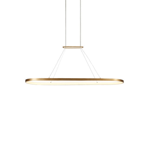 Kuzco Eerie 47in LED Pendant | Industrial Antique Brass Aluminum and White Acrylic Diffuser | Kitchen Island & Dining Room | Model PD19347-AN