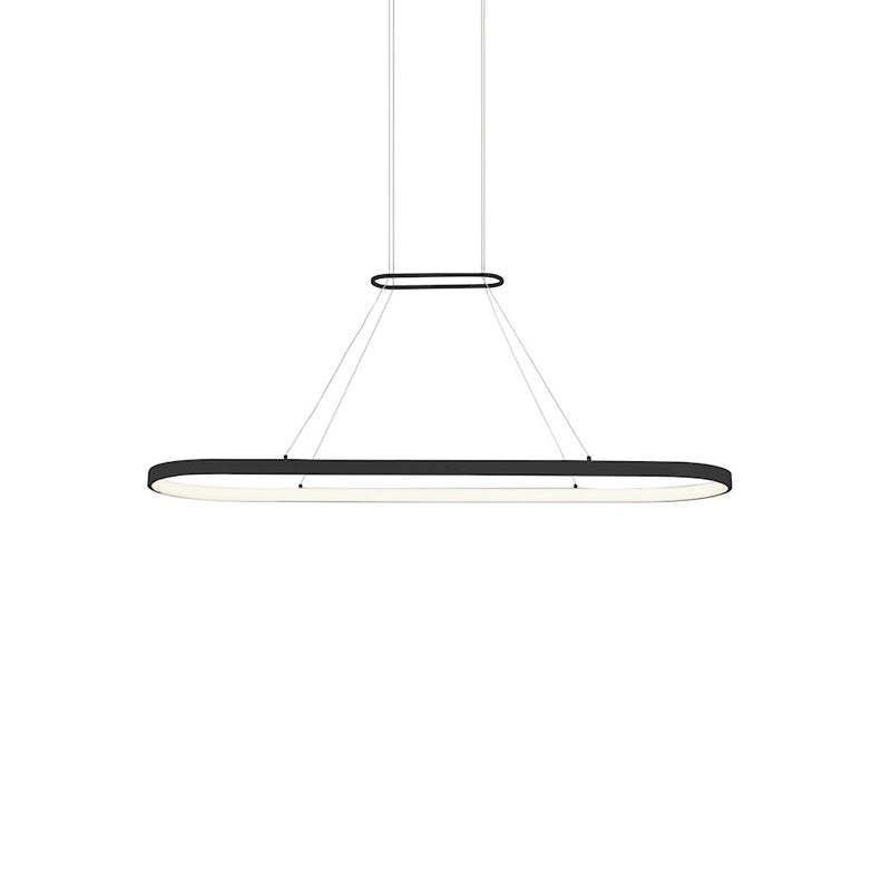 Kuzco Eerie 47in 1-Light LED Pendant | Modern Black Aluminum and White Acrylic Diffuser | Kitchen Island & Dining Room | Model PD19347-BK