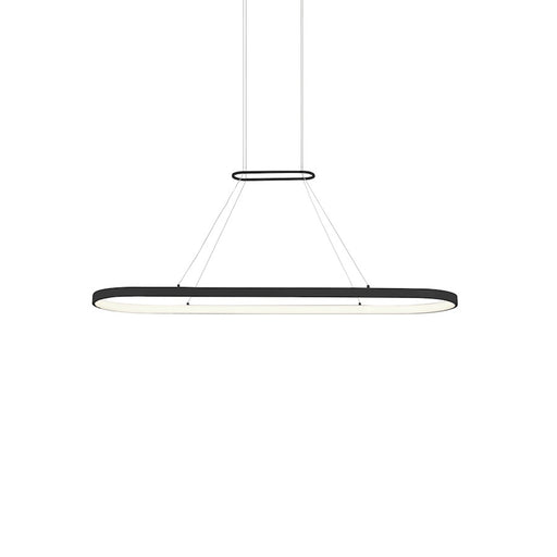 Kuzco Eerie 47in 1-Light LED Pendant | Modern Black Aluminum and White Acrylic Diffuser | Kitchen Island & Dining Room | Model PD19347-BK
