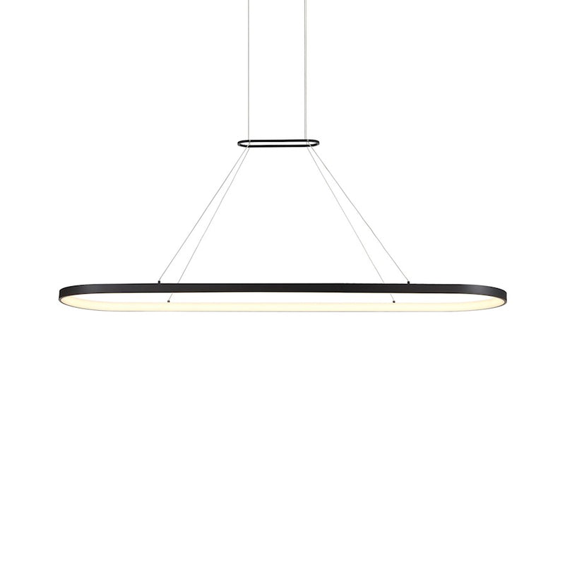 Kuzco Eerie 59in LED Linear Pendant | Black and White Acrylic Diffuser | Kitchen Island & Living Room | 59 x 14.25 x 1.12 in | Model PD19359-BK