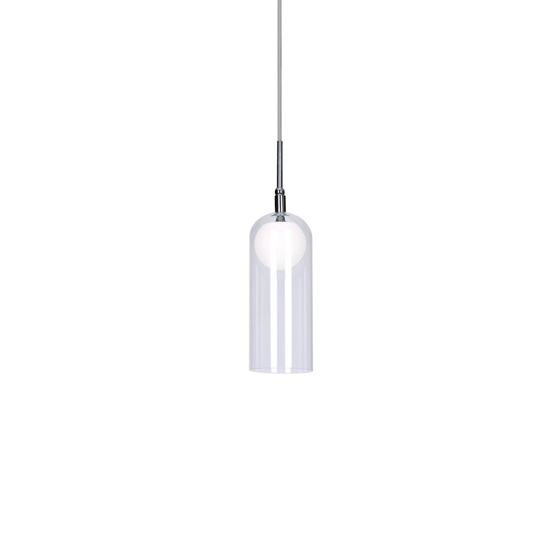 Kuzco Stylo 4in 1-Light LED Pendant | Chrome and Frosted Glass | Kitchen Island & Dining Room | 4 x 14.5 in | Model PD19804-CH