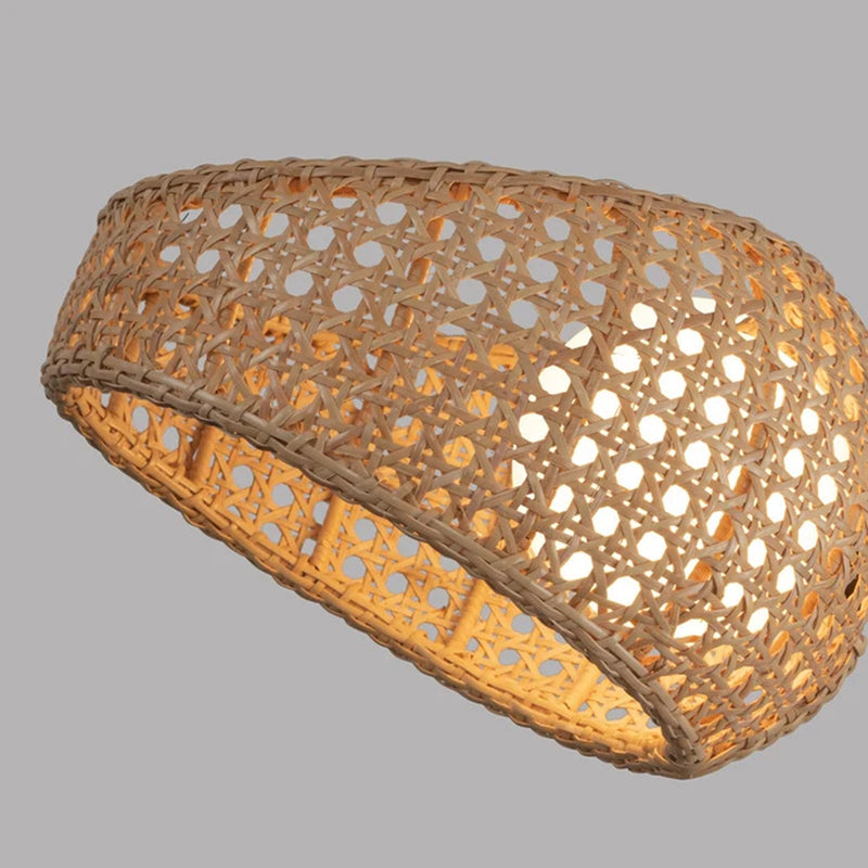 Kuzco Lanai 2-Head LED Pendant | Coastal Black Rattan and Opal Glass | Covered Patio & Dining Room | 7.38 x 7.38 x 5.62 in | Model PD20602-BK-OP