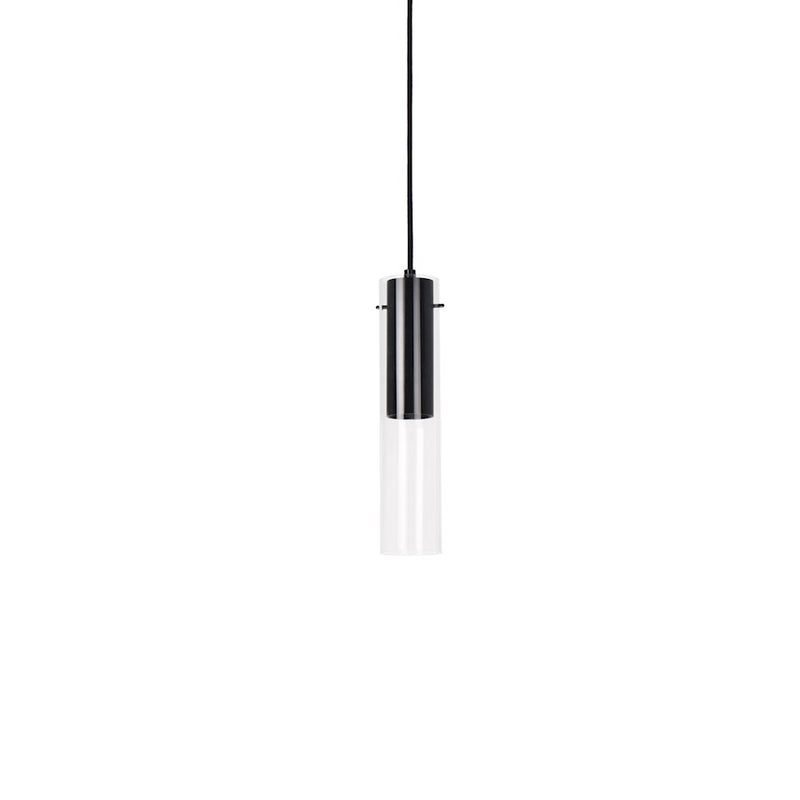 Kuzco Lena 3in LED Pendant | Modern Black and Clear Glass | Kitchen Island & Dining Room | 14.25 x 3.25 in | Model PD21703-BK