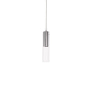 Kuzco Lena 3in 1-Light LED Pendant | Modern Chrome and Clear Glass | Kitchen Island & Dining Room | 3.25 x 14.25 in | Model PD21703-CH