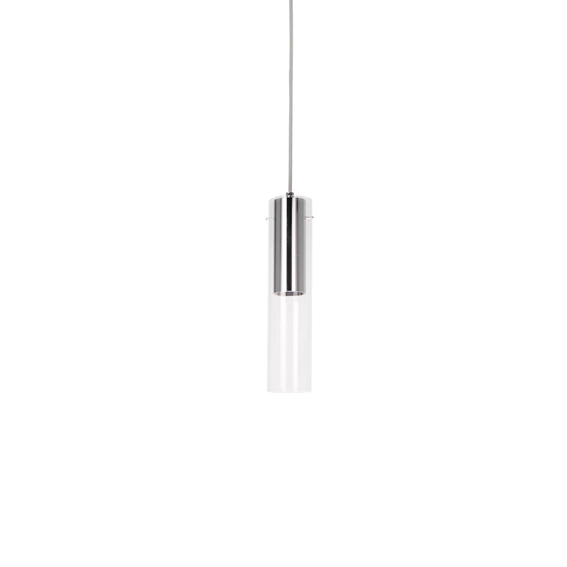 Kuzco Lena 3in 1-Light LED Pendant | Modern Chrome and Clear Glass | Kitchen Island & Dining Room | 3.25 x 14.25 in | Model PD21703-CH