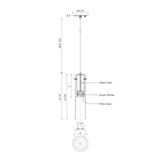 Kuzco Lena 3in 1-Light LED Pendant | Modern Chrome and Clear Glass | Kitchen Island & Dining Room | 3.25 x 14.25 in | Model PD21703-CH