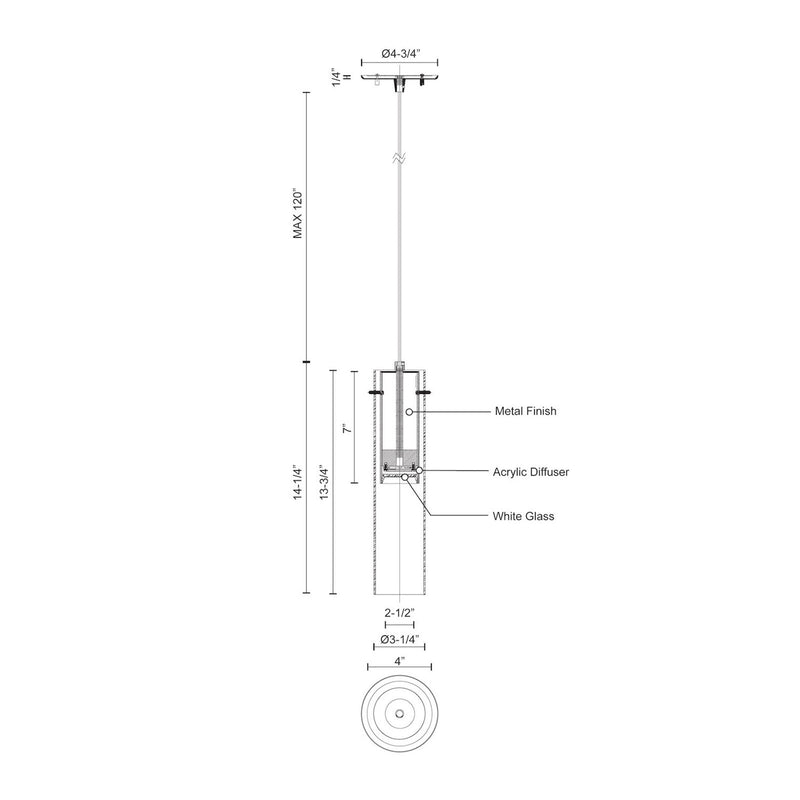 Kuzco Lena 3in 1-Light LED Pendant | Modern Chrome and Clear Glass | Kitchen Island & Dining Room | 3.25 x 14.25 in | Model PD21703-CH