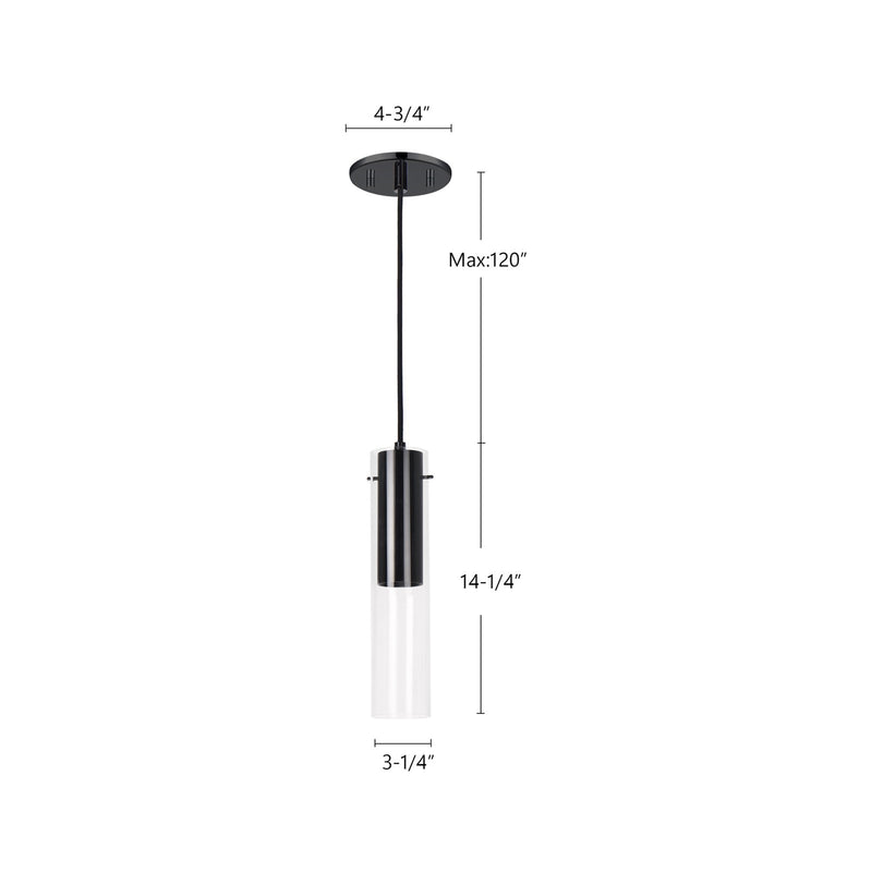 Kuzco Lena 3in 1-Light LED Pendant | Modern Chrome and Clear Glass | Kitchen Island & Dining Room | 3.25 x 14.25 in | Model PD21703-CH