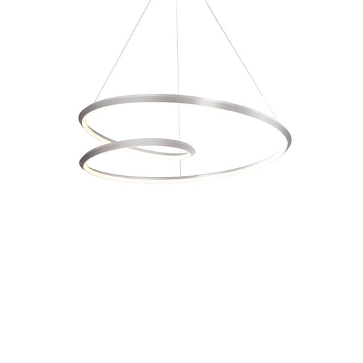 Kuzco Ampersand 32in 1-Light Pendant | Modern Brushed Nickel and White Acrylic Diffuser | Kitchen Island & Dining Room | 4550lm | Model PD22332-BN