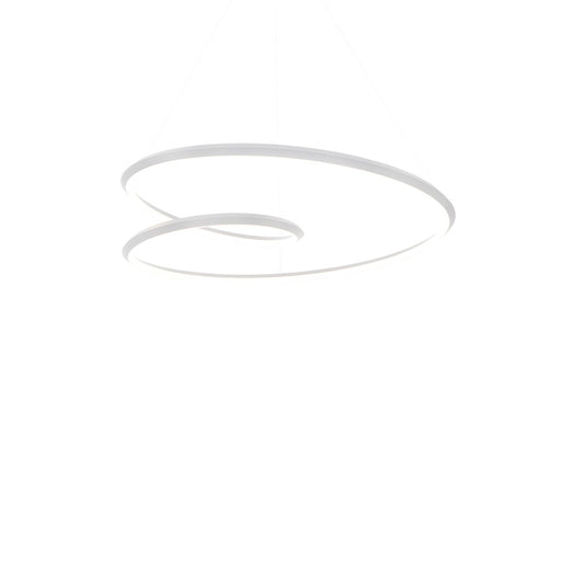 Kuzco Ampersand 32in 1-Light LED Pendant | Modern White Aluminum and White Acrylic Diffuser | Kitchen Island & Dining Room | Model PD22332-WH