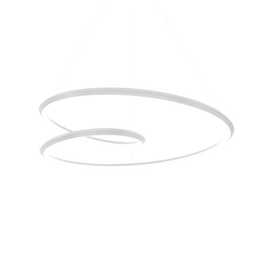 Kuzco Ampersand 39in 1-Light LED Pendant | Modern White Aluminum and White Acrylic Diffuser | Kitchen Island & Dining Room | Model PD22339-WH