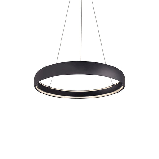 Kuzco Halo 35in 1-Light LED Pendant | Modern Black and White Acrylic Diffuser | Kitchen Island & Dining Room | 4.25 x 35.88 in | Model PD22735-BK