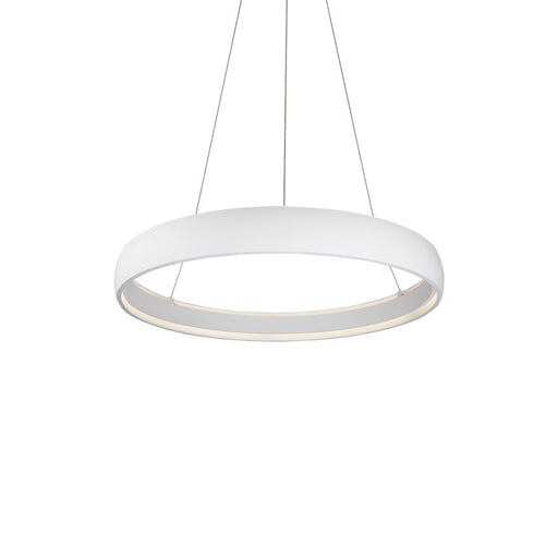 Kuzco Halo 35in LED Pendant | Modern White Acrylic Diffuser | Dining Room & Living Room Statement Light | 6880lm 3000K Dimmable | Model PD22735-WH