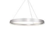 Kuzco Halo 53in LED Pendant | Modern Brushed Silver and White Acrylic Diffuser | Kitchen Island & Dining Room | 10500lm 3000K | Model PD22753-BS