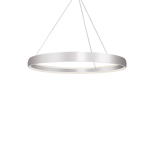 Kuzco Halo 53in LED Pendant | Modern Brushed Silver and White Acrylic Diffuser | Kitchen Island & Dining Room | 10500lm 3000K | Model PD22753-BS