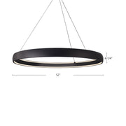 Kuzco Halo 53in LED Pendant | Modern Brushed Silver and White Acrylic Diffuser | Kitchen Island & Dining Room | 10500lm 3000K | Model PD22753-BS