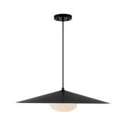 Kuzco Cruz 24in LED Pendant | Black and White Metal with Opal Glass Shade | Dining Room & Kitchen Island | 24 Dia x 6.62 in | Model PD22824-BK-WH