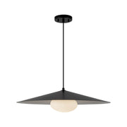 Kuzco Cruz 24in LED Pendant | Black and White Metal with Opal Glass Shade | Dining Room & Kitchen Island | 24 Dia x 6.62 in | Model PD22824-BK-WH