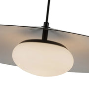 Kuzco Cruz 24in LED Pendant | Black and White Metal with Opal Glass Shade | Dining Room & Kitchen Island | 24 Dia x 6.62 in | Model PD22824-BK-WH