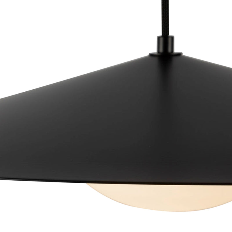 Kuzco Cruz 24in LED Pendant | Black and White Metal with Opal Glass Shade | Dining Room & Kitchen Island | 24 Dia x 6.62 in | Model PD22824-BK-WH