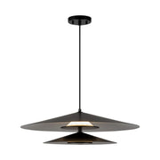 Kuzco Cruz 24in LED Pendant | Black/White Metal and Frosted Acrylic Diffuser | Dining Room & Kitchen Island | 2600lm 3000K | Model PD22907-BK-WH