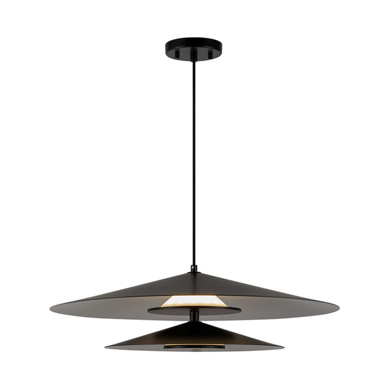 Kuzco Cruz 24in LED Pendant | Black/White Metal and Frosted Acrylic Diffuser | Dining Room & Kitchen Island | 2600lm 3000K | Model PD22907-BK-WH