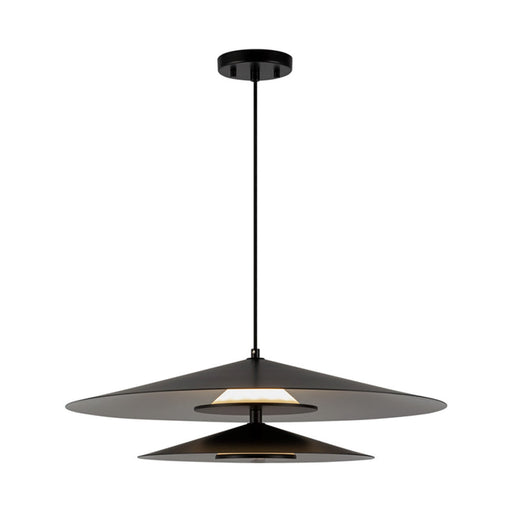 Kuzco Cruz 24in LED Pendant | Black/White Metal and Frosted Acrylic Diffuser | Dining Room & Kitchen Island | 2600lm 3000K | Model PD22907-BK-WH
