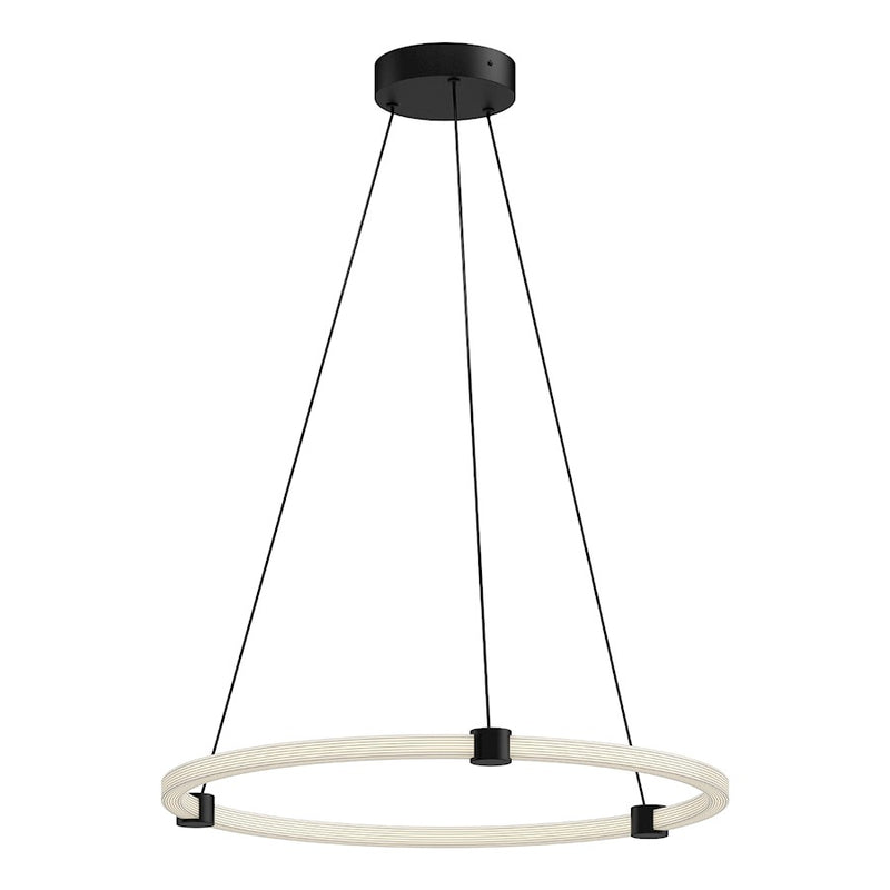 Kuzco Bruni 24in LED Pendant | Black Aluminum and Steel with Clear Acrylic and White Silicone Diffuser | Dining Room & Living Room | Model PD24724-BK