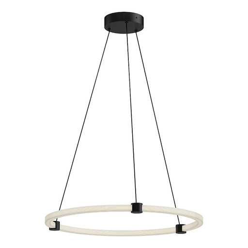 Kuzco Bruni 24in LED Pendant | Black Aluminum and Steel with Clear Acrylic and White Silicone Diffuser | Dining Room & Living Room | Model PD24724-BK