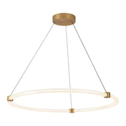 Kuzco Bruni 32in LED Pendant | Modern Brushed Gold Aluminum and Clear Acrylic | Dining Room & Kitchen Island | 2850lm 3000K | Model PD24732-BG