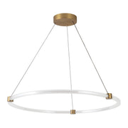Kuzco Bruni 32in LED Pendant | Modern Brushed Gold Aluminum and Clear Acrylic | Dining Room & Kitchen Island | 2850lm 3000K | Model PD24732-BG