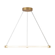 Kuzco Bruni 32in LED Pendant | Modern Brushed Gold Aluminum and Clear Acrylic | Dining Room & Kitchen Island | 2850lm 3000K | Model PD24732-BG