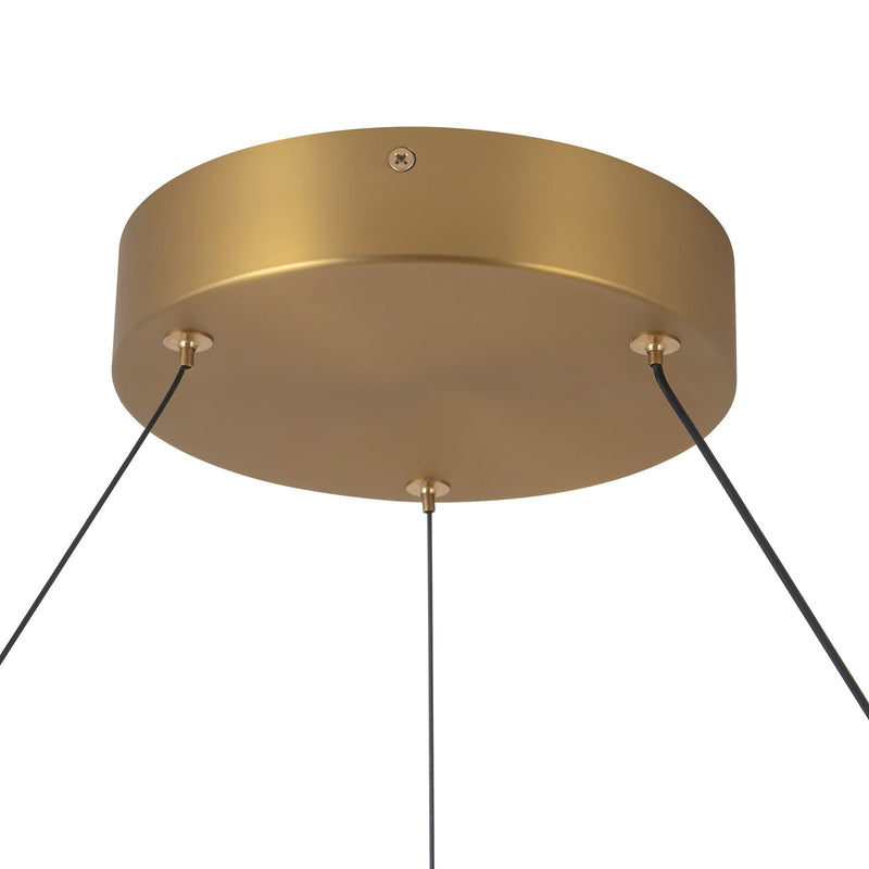 Kuzco Bruni 32in LED Pendant | Modern Brushed Gold Aluminum and Clear Acrylic | Dining Room & Kitchen Island | 2850lm 3000K | Model PD24732-BG
