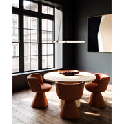 Kuzco Bruni 32in LED Pendant | Modern Brushed Gold Aluminum and Clear Acrylic | Dining Room & Kitchen Island | 2850lm 3000K | Model PD24732-BG