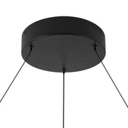 Kuzco Bruni 32in 1-Light LED Pendant | Modern Black Aluminum and Steel with Clear Acrylic/White Silicone Diffuser | Kitchen Island | Model PD24732-BK