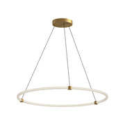 Kuzco Bruni 40in LED Pendant | Modern Brushed Gold Aluminum and Clear Acrylic | Dining Room & Kitchen Island | Model PD24748-BG