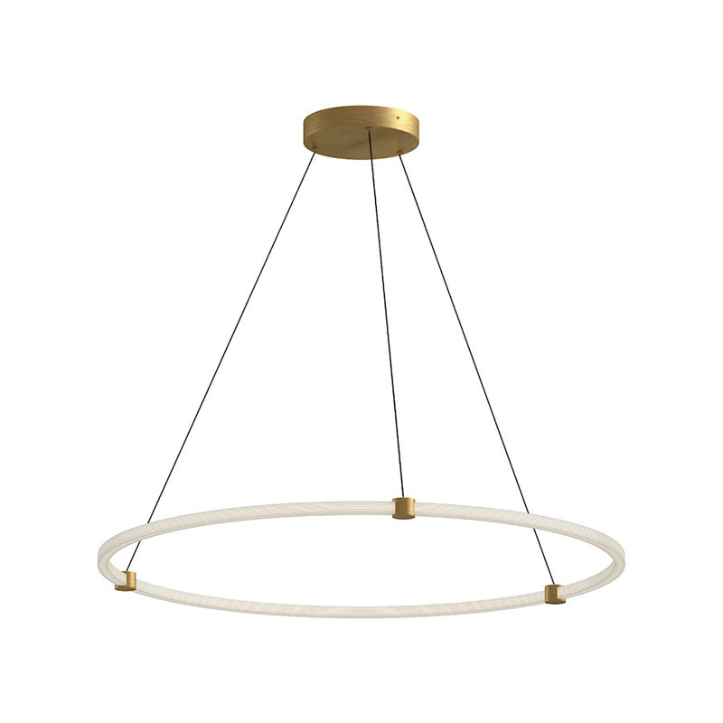 Kuzco Bruni 40in LED Pendant | Modern Brushed Gold Aluminum and Clear Acrylic | Dining Room & Kitchen Island | Model PD24748-BG