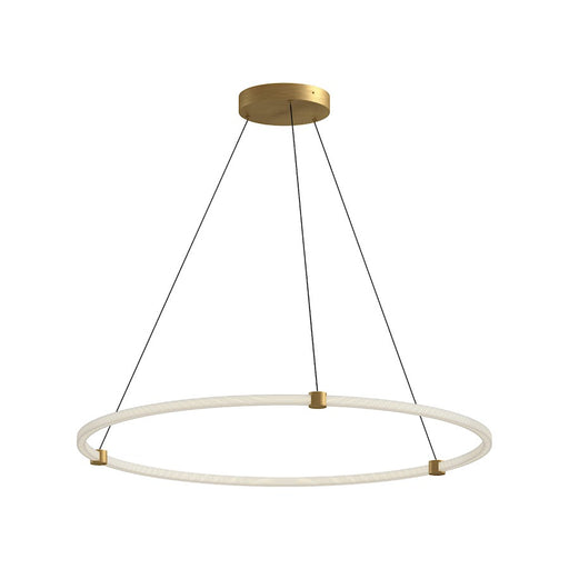 Kuzco Bruni 40in LED Pendant | Modern Brushed Gold Aluminum and Clear Acrylic | Dining Room & Kitchen Island | Model PD24748-BG