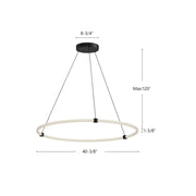 Kuzco Bruni 40in LED Pendant | Modern Brushed Gold Aluminum and Clear Acrylic | Dining Room & Kitchen Island | Model PD24748-BG