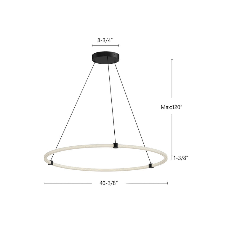 Kuzco Bruni 40in LED Pendant | Modern Brushed Gold Aluminum and Clear Acrylic | Dining Room & Kitchen Island | Model PD24748-BG